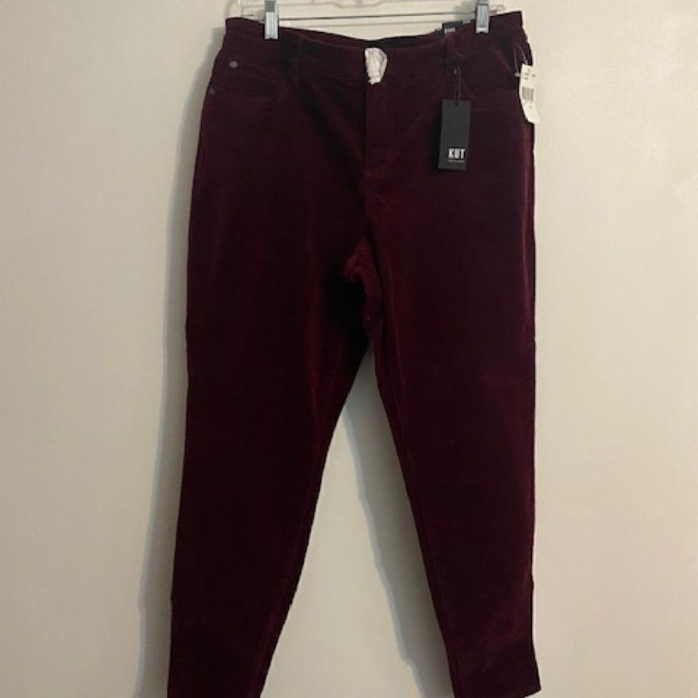 Kut from the Kloth Burgundy Diana skinny corduroy, size 14W